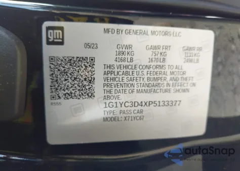 2023 Chevrolet Corvette Stingray Rwd 3Lt from USA, damaged, VIN 1G1YC3D4XP5133377